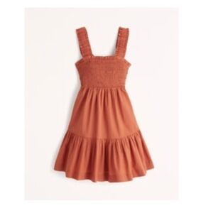 Abercrombie & Fitch Smocked Mini Dress - Rust- Tall